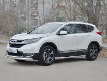 20 399 р. Защита переднего бампера (2 трубыØ63 и 42 мм, нержавейка) SLITKOFF Honda CR-V RW,RT дорестайлинг (2016-2020)  с доставкой в г. Кемерово. Увеличить фотографию 3