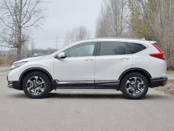 24 649 р. Широкая защита порогов с листом SLITKOFF  Honda CR-V  RW,RT (2016-2020) дорестайлинг  с доставкой в г. Кемерово. Увеличить фотографию 2