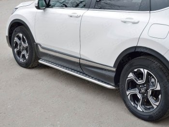 24 649 р. Широкая защита порогов с листом SLITKOFF  Honda CR-V  RW,RT (2016-2020) дорестайлинг  с доставкой в г. Кемерово. Увеличить фотографию 3
