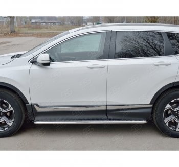 Широкая защита порогов с листом SLITKOFF Honda CR-V  RW,RT (2016-2020) дорестайлинг