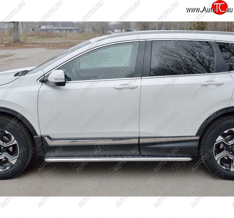 24 649 р. Широкая защита порогов с листом SLITKOFF  Honda CR-V  RW,RT (2016-2020) дорестайлинг  с доставкой в г. Кемерово