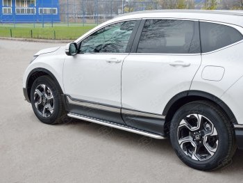 Широкая защита порогов SLITKOFF v2 Honda CR-V  RW,RT (2016-2020) дорестайлинг