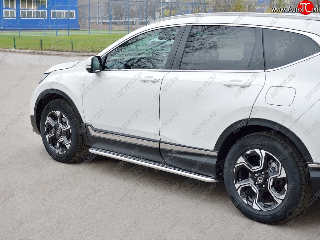 22 999 р. Широкая защита порогов SLITKOFF v2 Honda CR-V RW,RT дорестайлинг (2016-2020)  с доставкой в г. Кемерово