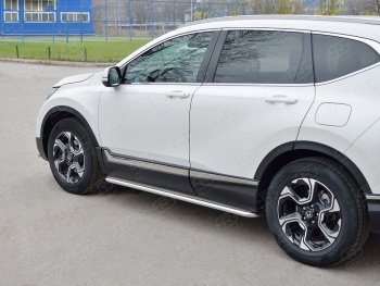 Широкая защита порогов SLITKOFF v3 Honda CR-V  RW,RT (2016-2020) дорестайлинг