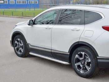32 849 р. Широкая защита порогов из трубы d63 мм SLITKOFF v1  Honda CR-V  RW,RT (2016-2020) дорестайлинг  с доставкой в г. Кемерово. Увеличить фотографию 3