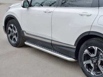 32 849 р. Широкая защита порогов из трубы d63 мм SLITKOFF v1  Honda CR-V  RW,RT (2016-2020) дорестайлинг  с доставкой в г. Кемерово. Увеличить фотографию 4