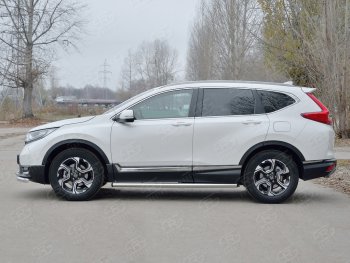 18 799 р. Защита порогов из круглой трубы диаметром 63 мм SLITKOFF v2 Honda CR-V RW,RT дорестайлинг (2016-2020)  с доставкой в г. Кемерово. Увеличить фотографию 2