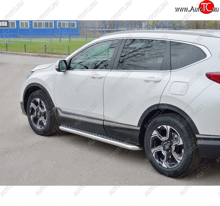 30 799 р. Широкая защита порогов из трубы диаметром 63 мм SLITKOFF v2  Honda CR-V  RW,RT (2016-2020) дорестайлинг  с доставкой в г. Кемерово