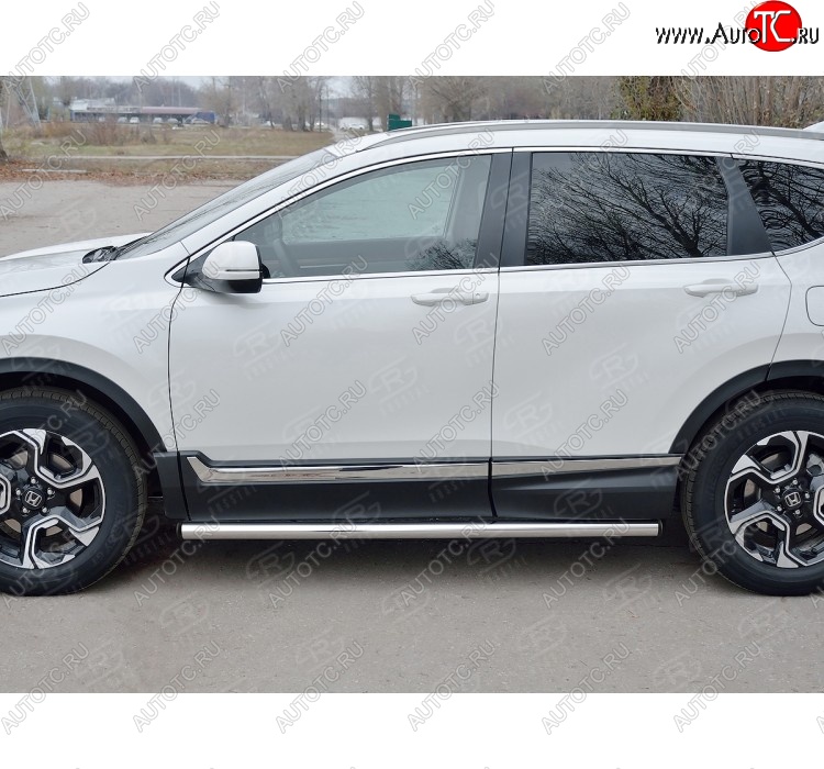 18 799 р. Защита порогов из круглой трубы диаметром 63 мм SLITKOFF v2 Honda CR-V RW,RT дорестайлинг (2016-2020)  с доставкой в г. Кемерово