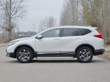 43 999 р. Широкая защита порогов из трубы диаметром 63 мм SLITKOFF v3  Honda CR-V  RW,RT (2016-2020) дорестайлинг  с доставкой в г. Кемерово. Увеличить фотографию 2