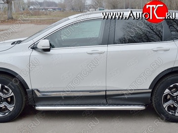 43 999 р. Широкая защита порогов из трубы диаметром 63 мм SLITKOFF v3  Honda CR-V  RW,RT (2016-2020) дорестайлинг  с доставкой в г. Кемерово