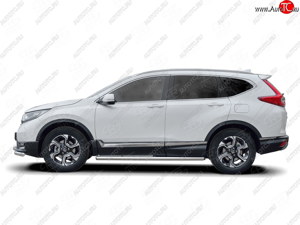 19 999 р. Защита порогов из круглой трубы диаметром 63 мм SLITKOFF v3 Honda CR-V RW,RT дорестайлинг (2016-2020)  с доставкой в г. Кемерово