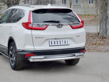 17 799 р. Защита заднего бампера (Ø63 и 42, дуги, нержавейка) SLITKOFF  Honda CR-V  RW,RT (2016-2020) дорестайлинг  с доставкой в г. Кемерово. Увеличить фотографию 2