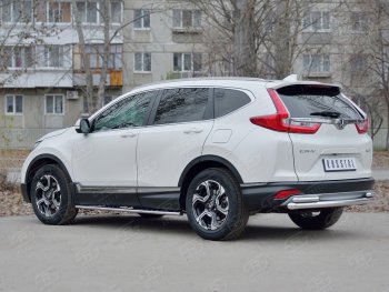 17 799 р. Защита заднего бампера (Ø63 и 42, дуги, нержавейка) SLITKOFF  Honda CR-V  RW,RT (2016-2020) дорестайлинг  с доставкой в г. Кемерово. Увеличить фотографию 3