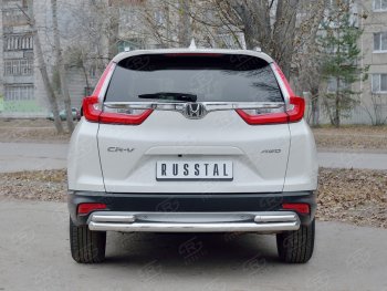 Защита заднего бампера (Ø63 и 42, дуги, нержавейка) SLITKOFF Honda CR-V  RW,RT (2016-2020) дорестайлинг