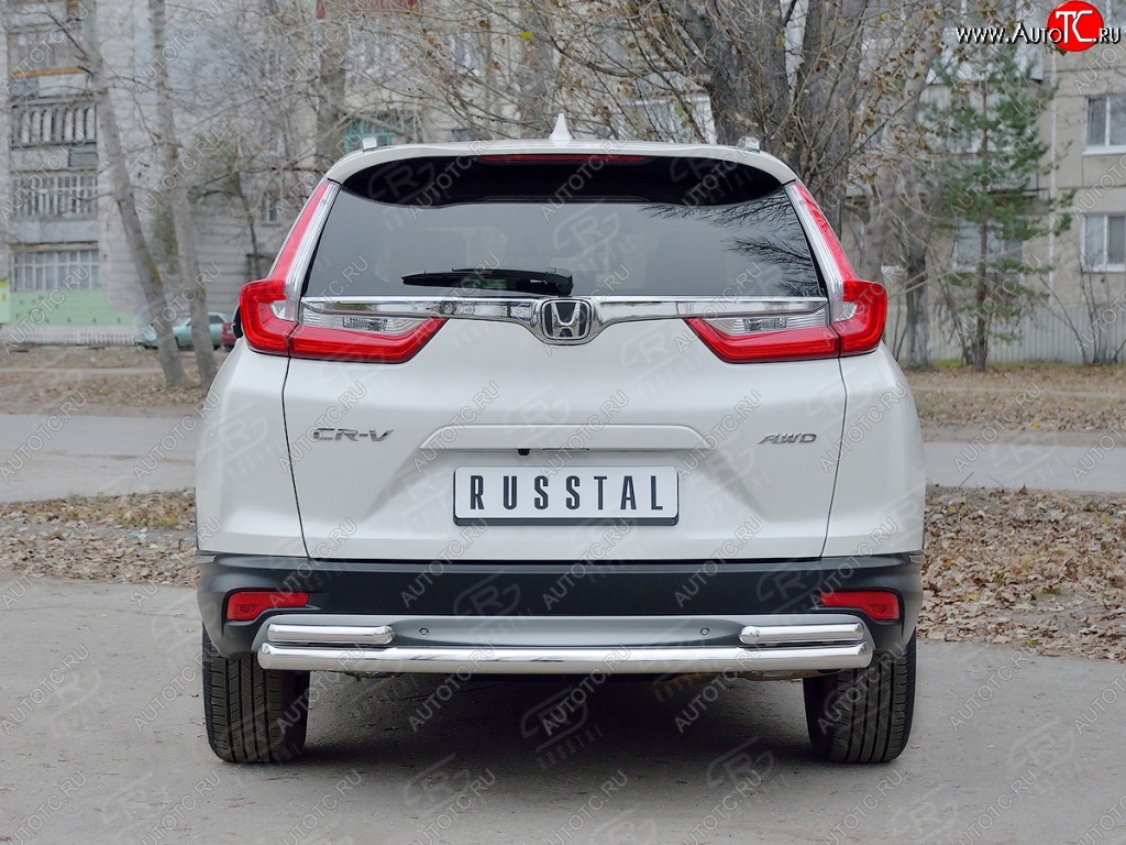 17 799 р. Защита заднего бампера (Ø63 и 42, дуги, нержавейка) SLITKOFF  Honda CR-V  RW,RT (2016-2020) дорестайлинг  с доставкой в г. Кемерово