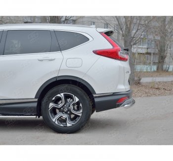 Защита заднего бампера (Ø63 мм, нержавейка) SLITKOFF Honda CR-V  RW,RT (2016-2020) дорестайлинг