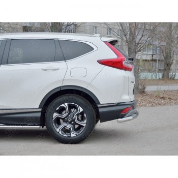 Защита заднего бампера (Ø63 мм, нержавейка) SLITKOFF Honda CR-V  RW,RT (2016-2020) дорестайлинг