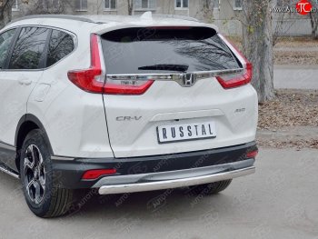 12 749 р. Защита заднего бампера (Ø75x42 мм, нержавейка) Russtal Honda CR-V RW,RT дорестайлинг (2016-2020)  с доставкой в г. Кемерово. Увеличить фотографию 3