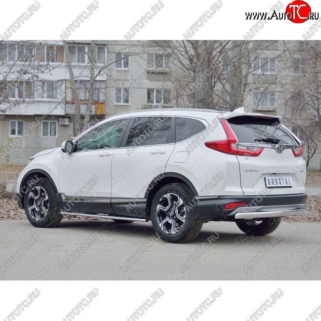 12 749 р. Защита заднего бампера (Ø75x42 мм, нержавейка) Russtal Honda CR-V RW,RT дорестайлинг (2016-2020)  с доставкой в г. Кемерово