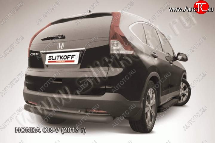 7 599 р. Защита заднего бампера из трубы d76 Slitkoff (дуга)  Honda CR-V  RW,RT (2016-2020) дорестайлинг (Цвет: серебристый)  с доставкой в г. Кемерово