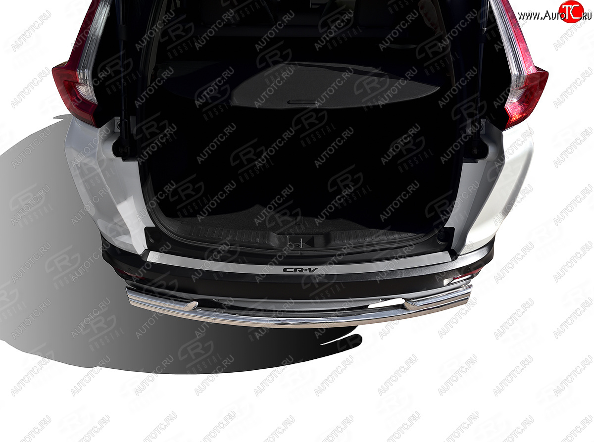 3 099 р. Защитная накладка заднего бампера Russtal (надпись) Honda CR-V RW,RT дорестайлинг (2016-2020)  с доставкой в г. Кемерово