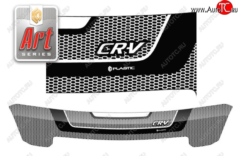 2 479 р. Дефлектор капота CA-Plastiс  Honda CR-V  RD4,RD5,RD6,RD7,RD9  (2001-2006) дорестайлинг, рестайлинг (Серия Art черная)  с доставкой в г. Кемерово