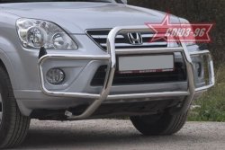 Решетка передняя с защитой бампера Souz-96 (d60/42) Honda CR-V RD4,RD5,RD6,RD7,RD9  рестайлинг (2004-2006)