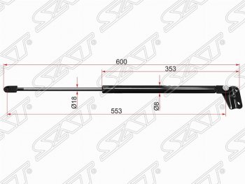 Газовый упор крышки багажника SAT (RD5) Honda CR-V  RD4,RD5,RD6,RD7,RD9  (2001-2006) дорестайлинг, рестайлинг