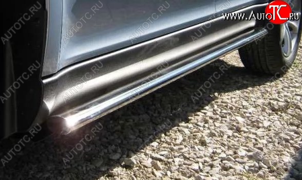 15 949 р. Защита порогов из овальной трубы диаметром 75x42 мм Russtal Honda CR-V RE1,RE2,RE3,RE4,RE5,RE7 рестайлинг (2009-2012)  с доставкой в г. Кемерово