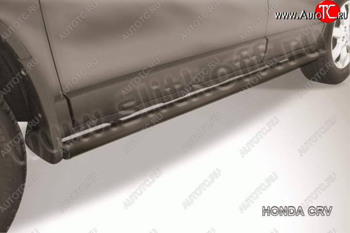 9 899 р. Защита порогов из труб d57 Slitkoff Honda CR-V RE1,RE2,RE3,RE4,RE5,RE7 рестайлинг (2009-2012) (Цвет: серебристый)  с доставкой в г. Кемерово