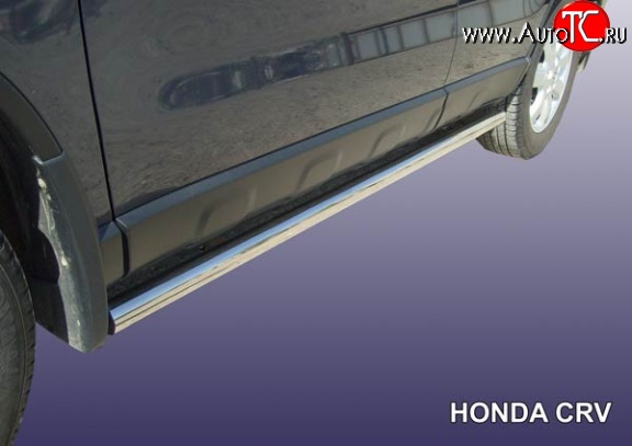 13 999 р. Защита порогов из круглой трубы диаметром 57 мм Slitkoff  Honda CR-V  RE1,RE2,RE3,RE4,RE5,RE7 (2009-2012) рестайлинг (Нержавейка, Полированная)  с доставкой в г. Кемерово