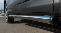 77 999 р. Защита порогов из круглой трубы диаметром 76 мм Russtal Honda CR-V RE1,RE2,RE3,RE4,RE5,RE7 рестайлинг (2009-2012) (Защита порогов с со скосами на торцах (вариант 1))  с доставкой в г. Кемерово. Увеличить фотографию 2