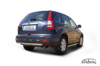 15 999 р. Защита заднего бампера Arbori (нержавейка, 1 труба d57 mm). Honda CR-V RE1,RE2,RE3,RE4,RE5,RE7 рестайлинг (2009-2012)  с доставкой в г. Кемерово. Увеличить фотографию 2