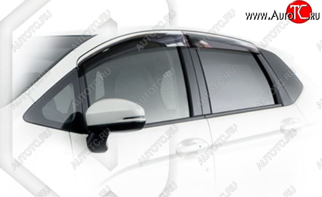 2 079 р. Дефлектора окон CA-Plastiс  Honda Fit ( GP,GK,  3,  3 GP,GK) (2013-2020)  дорестайлинг, GP,GK 1-ый рестайлинг, 2-ой рестайлинг (Classic полупрозрачный, Без хром.молдинга)  с доставкой в г. Кемерово