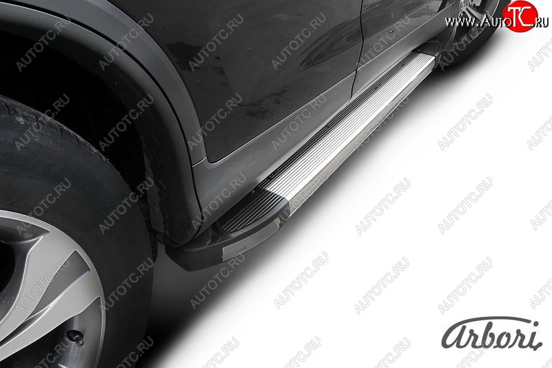 13 049 р. Порожки для ног Arbori (алюминиевый профиль Honda CR-V RM1,RM3,RM4 рестайлинг (2014-2018)  с доставкой в г. Кемерово
