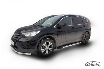 12 509 р. Порожки для ног Arbori Luxe Black Honda CR-V RM1,RM3,RM4 рестайлинг (2014-2018)  с доставкой в г. Кемерово. Увеличить фотографию 2