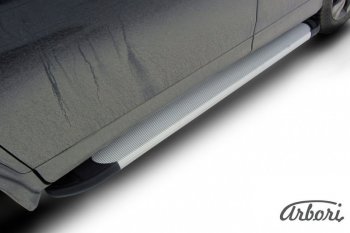 10 979 р. Порожки для ног Arbori Optima Silver Honda CR-V RM1,RM3,RM4 рестайлинг (2014-2018)  с доставкой в г. Кемерово. Увеличить фотографию 2