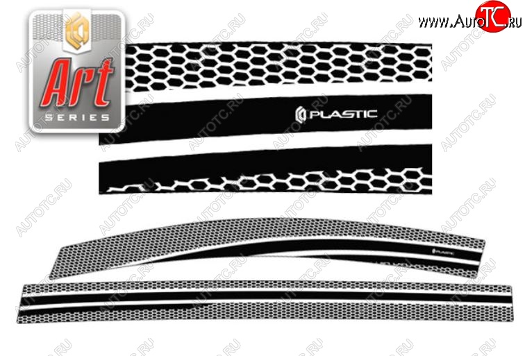 2 479 р. Дефлектора окон CA-Plastic  Honda Freed Spike  1 (2010-2014)  дорестайлинг минивэн,  1-ый рестайлинг минивэн (Серия Art белая)  с доставкой в г. Кемерово