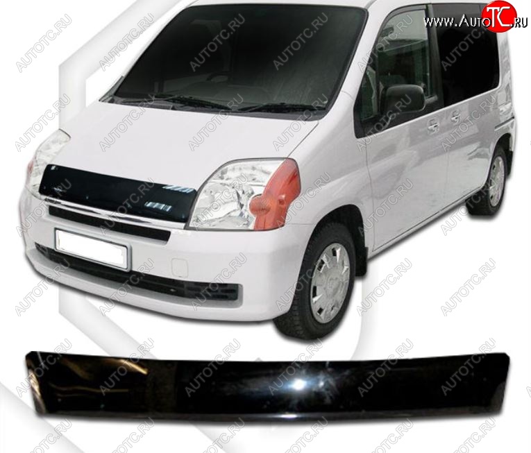 2 079 р. Дефлектор капота (GB1, GB2) CA-Plastiс  Honda Mobilio  1 GB1,GB2 (2001-2003) дорестайлинг (Classic черный, Без надписи)  с доставкой в г. Кемерово