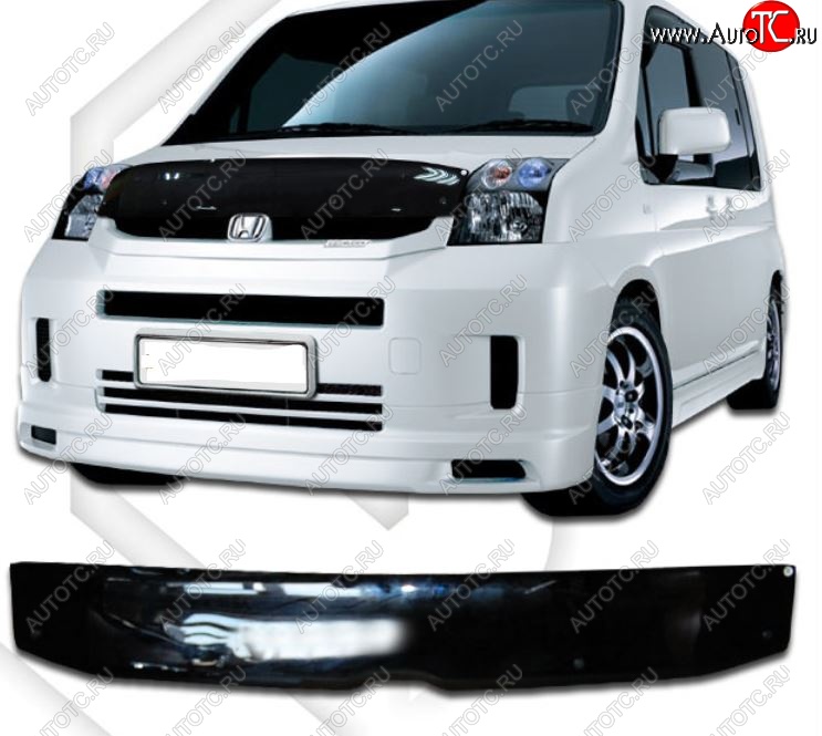 2 159 р. Дефлектор капота CA-Plastiс  Honda Mobilio  1 GB1,GB2 (2004-2008) рестайлинг (Classic черный, Без надписи)  с доставкой в г. Кемерово