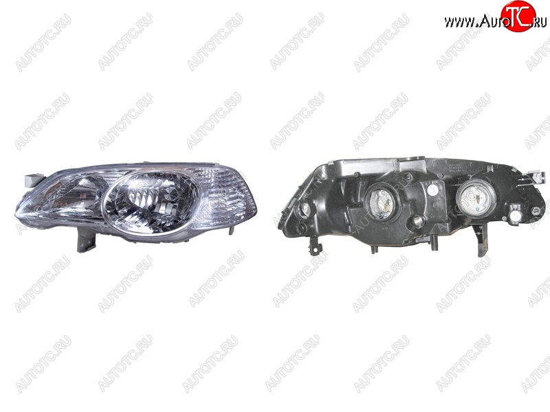 4 099 р. Левая передняя фара SAT (хром, Евросвет) Honda Odyssey 2 (1999-2003)  с доставкой в г. Кемерово