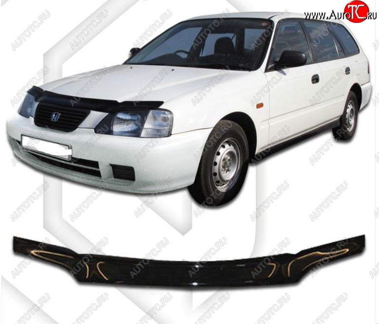 1 759 р. Дефлектор капота EL1 CA-Plastic Honda partner (1996-2005) (Classic черный, Без надписи)  с доставкой в г. Кемерово