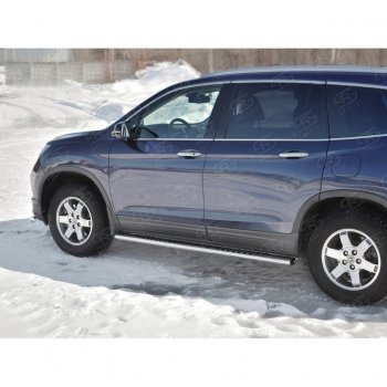 19 399 р. Пороги 120х60 Russtal (овал с поступью) Honda Pilot YF6 дорестайлинг (2016-2019)  с доставкой в г. Кемерово. Увеличить фотографию 3