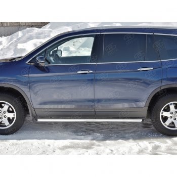 19 999 р. Пороги труба d63 SLITKOFF (вариант №1)  Honda Pilot  YF6 (2016-2019) дорестайлинг  с доставкой в г. Кемерово. Увеличить фотографию 2