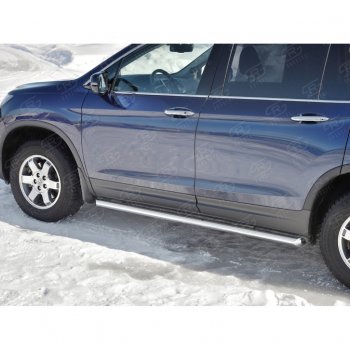 19 999 р. Пороги труба d63 SLITKOFF (вариант №1)  Honda Pilot  YF6 (2016-2019) дорестайлинг  с доставкой в г. Кемерово. Увеличить фотографию 4
