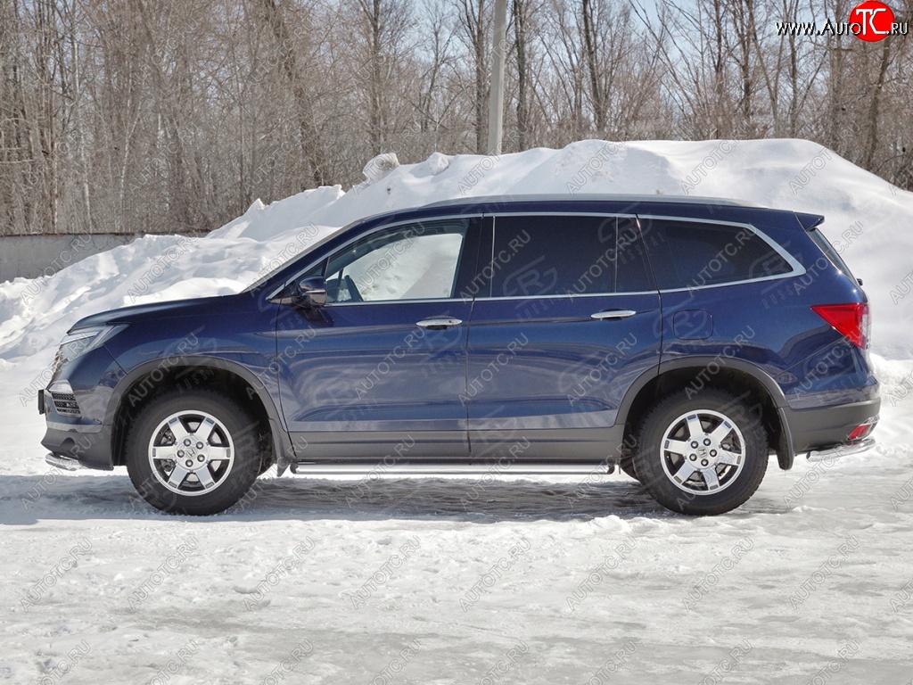 19 999 р. Пороги труба d63 SLITKOFF (вариант №1)  Honda Pilot  YF6 (2016-2019) дорестайлинг  с доставкой в г. Кемерово
