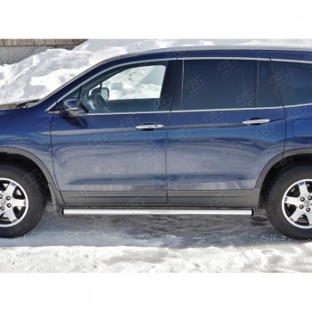 18 799 р. Пороги труба d63 SLITKOFF (вариант №2)  Honda Pilot  YF6 (2016-2019) дорестайлинг  с доставкой в г. Кемерово. Увеличить фотографию 2