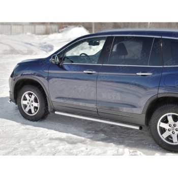 18 799 р. Пороги труба d63 SLITKOFF (вариант №2)  Honda Pilot  YF6 (2016-2019) дорестайлинг  с доставкой в г. Кемерово. Увеличить фотографию 3