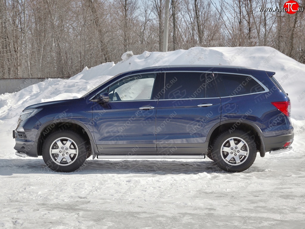 18 799 р. Пороги труба d63 SLITKOFF (вариант №2)  Honda Pilot  YF6 (2016-2019) дорестайлинг  с доставкой в г. Кемерово